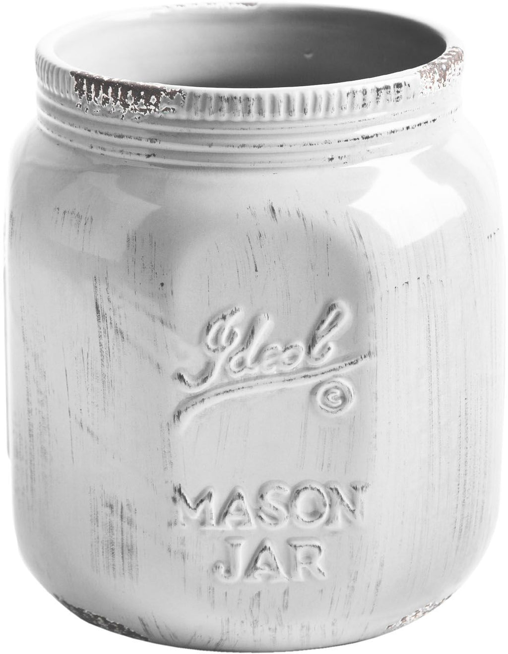 Home Essentials Aqua Mason Jar Ceramic Utensil Holder