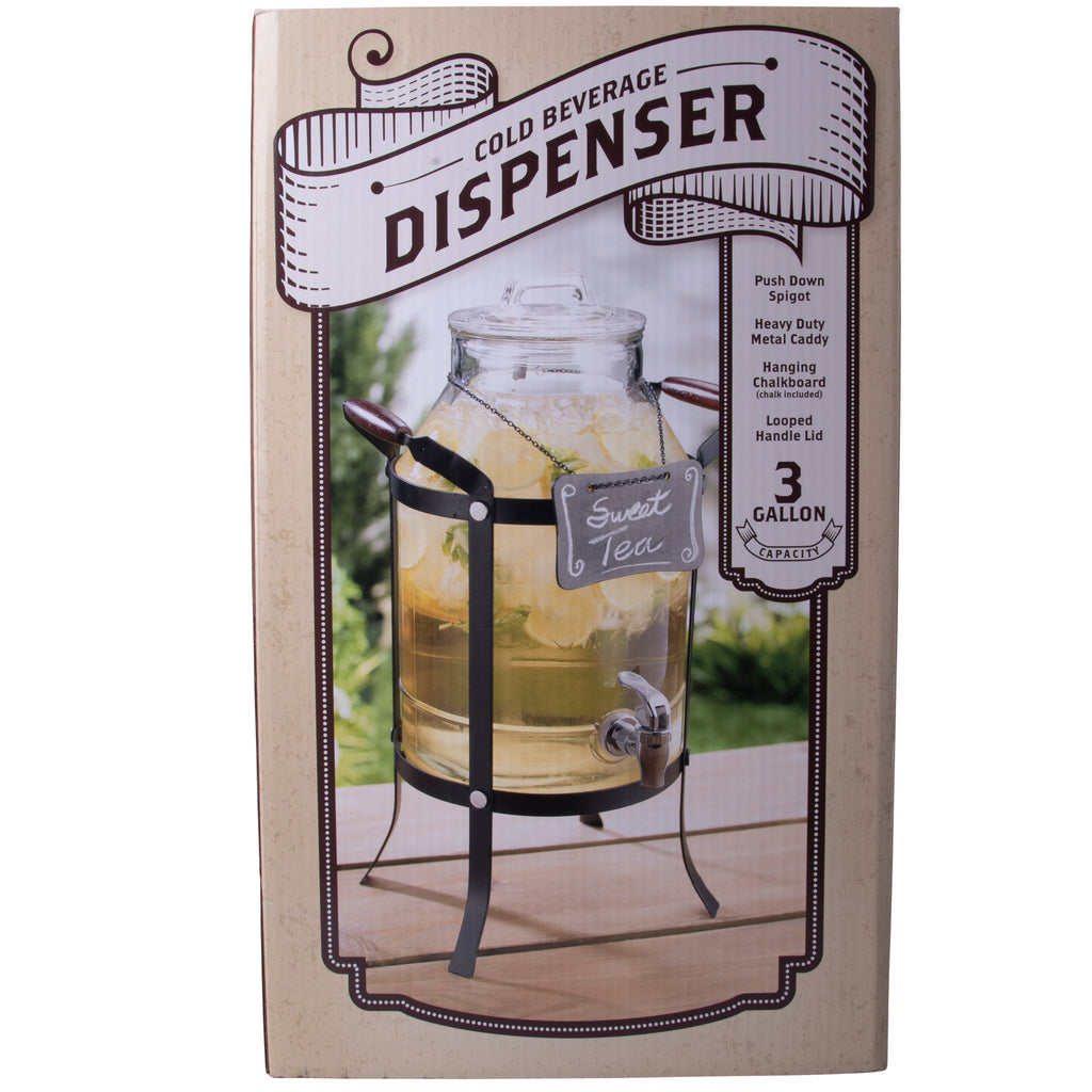 DOUBLE 1 GALLON HAMMERED DISPENSER W/ANTIQUE SCROLL STAND