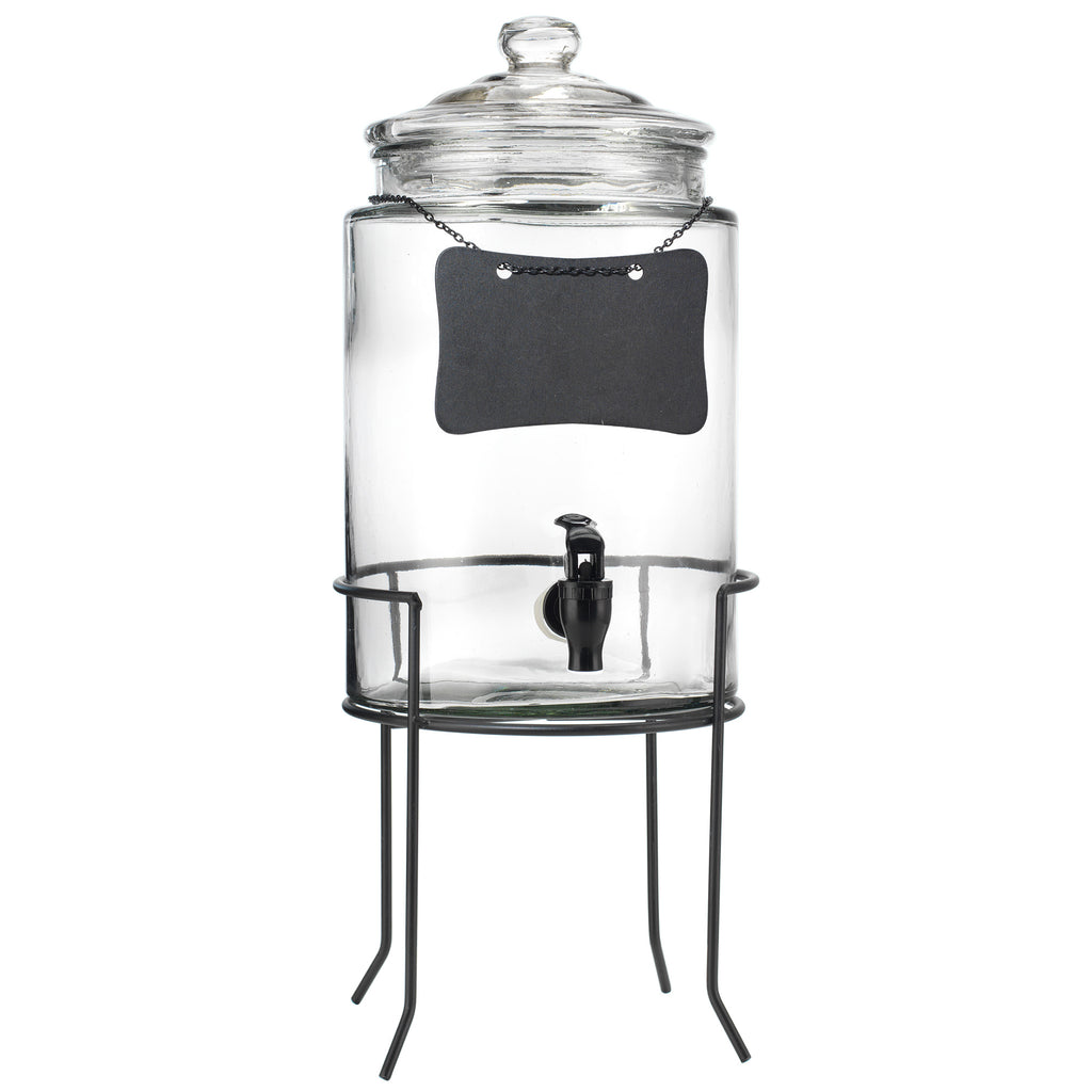 Home Essentials Del Sol Ribbed Glass 1.5-Gallon Beverage Dispenser with  Stand - Macy's