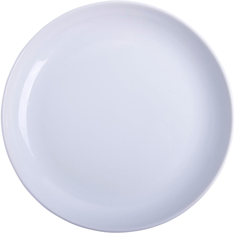 10.5"D WHITE PORCELAIN STACKABLE DINNER PLATE