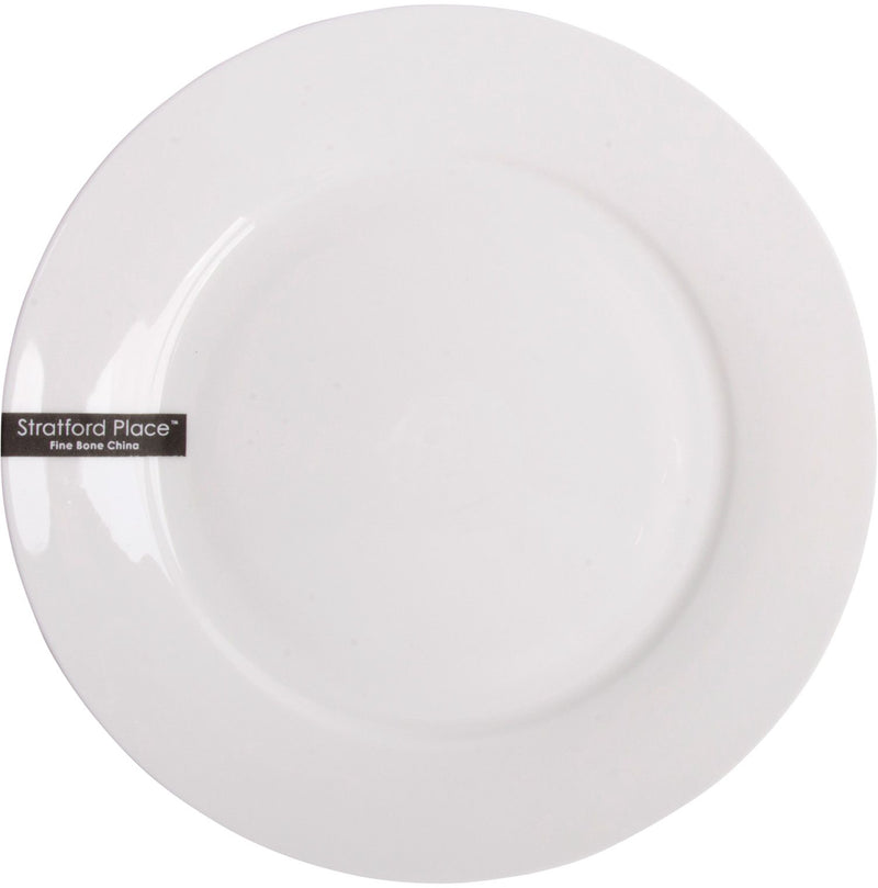 8" WHITE BONE RIM SALAD PLATE