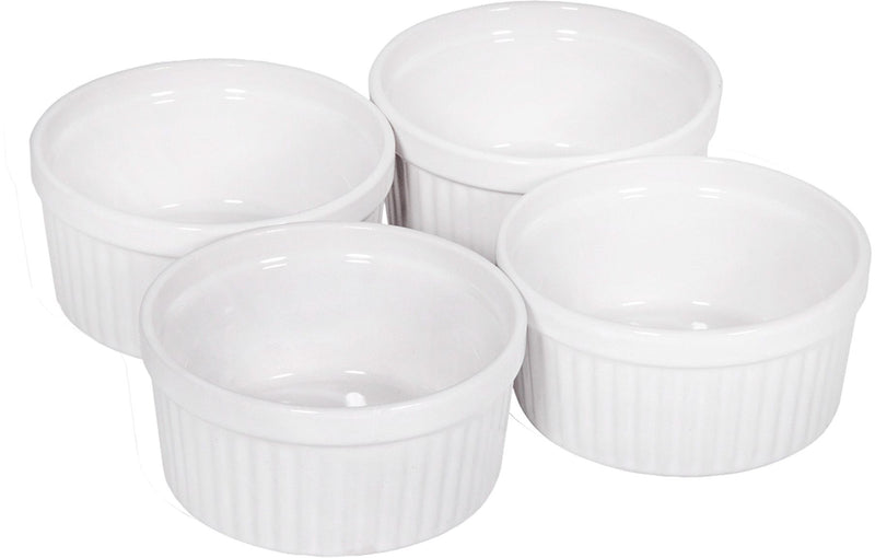 FIDDLE & FERN SET OF 4 WHITE 8 OZ RAMEKINS-mysimpleabode