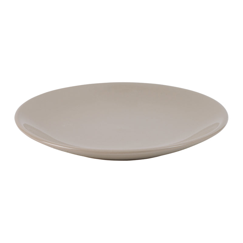 8" GLAZE TAUPE WHITE RIM SALAD PLATE