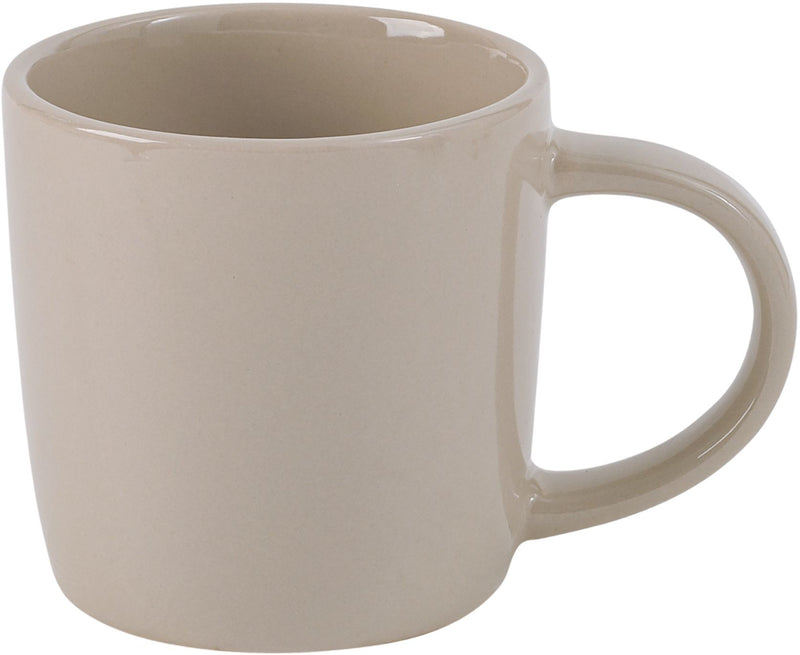 12 OZ GLAZE TAUPE WHITE RIM MUG