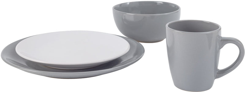 4 PC GLAZE GRAY COUP PLACE SETTING