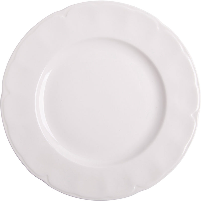 10.5"L WHITE BONE SCALLOP DINNER PLATE