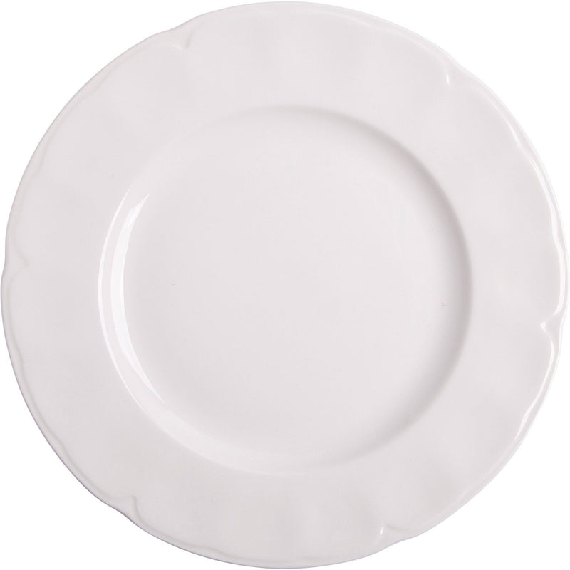 8"L WHITE BONE SCALLOP SALAD PLATE