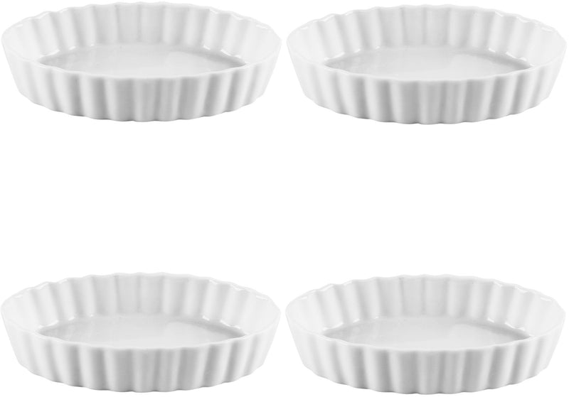 SET OF 4 5"L WHITE OVAL RAMEKINS