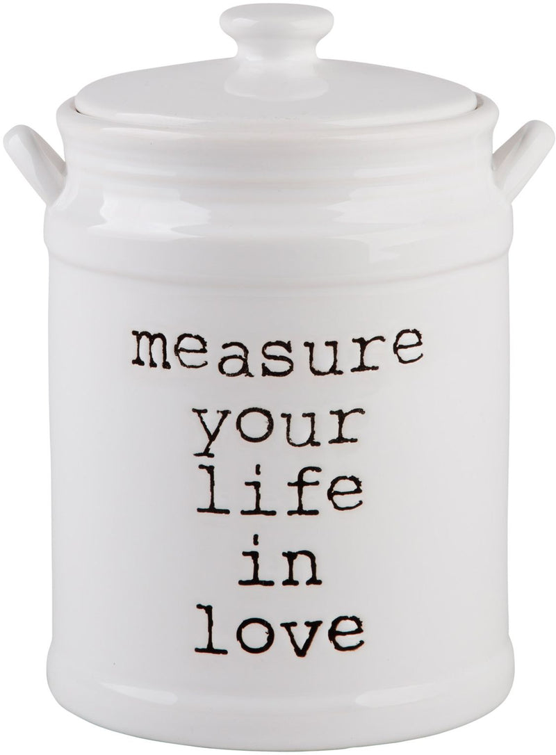 67 OZ 2-HANDLE CANISTER 'MEASURE YOUR LIFE IN LOVE'