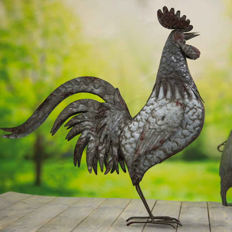 24"H GALVANIZED ROOSTER