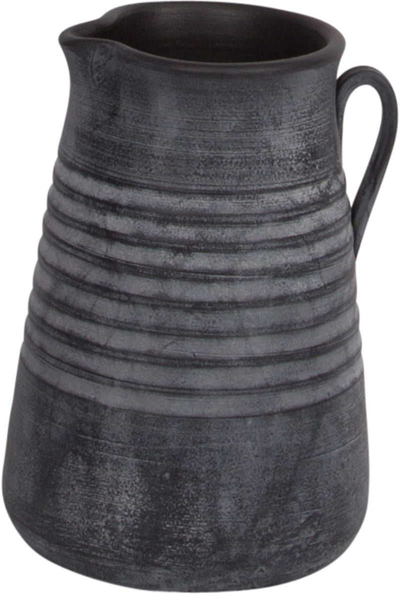 10.25"H BLACK GROOVED PITCHER