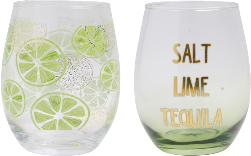 SUMMER FEVER" SALT/LIME/TEQUILA" 20OZ STEMLESS IN GIFT BOX