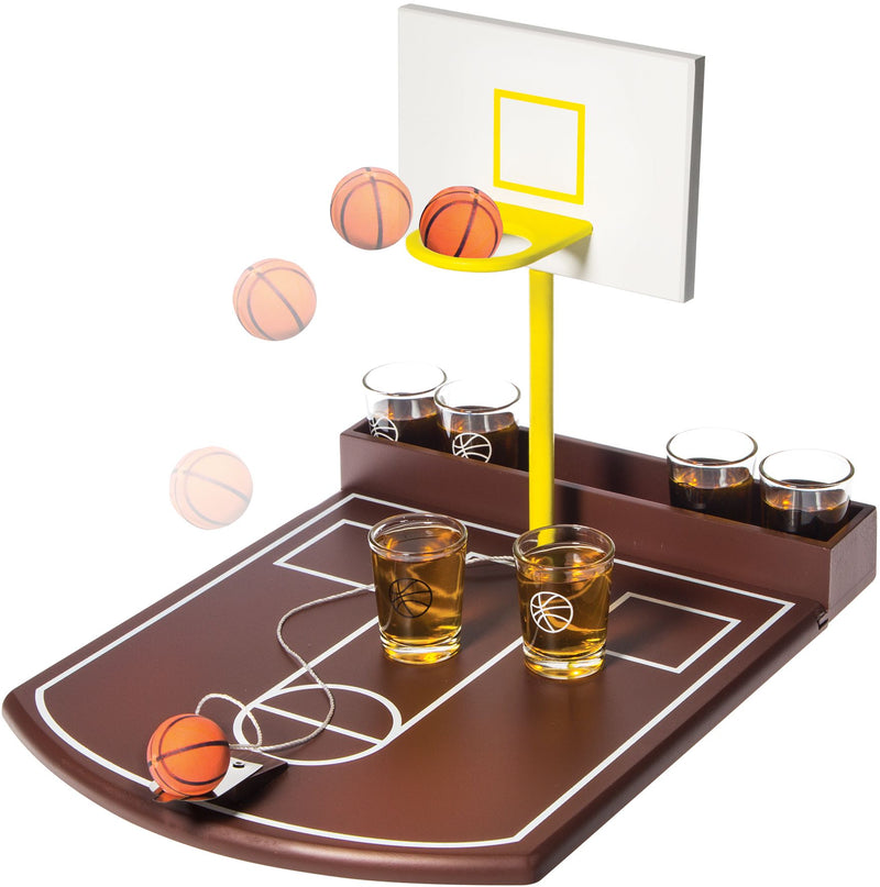 12"L FUNVILLE DELUXE BASKETBALL SHOT SET WITH 1OZ SHOT GLASS