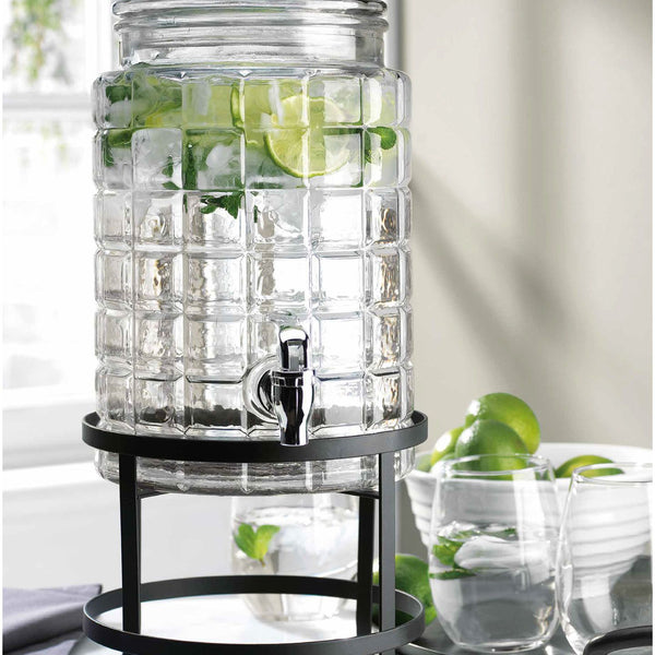 DEL SOL RIBBED 1.5 GALLON BEVERAGE DISPENSER WITH STAND
