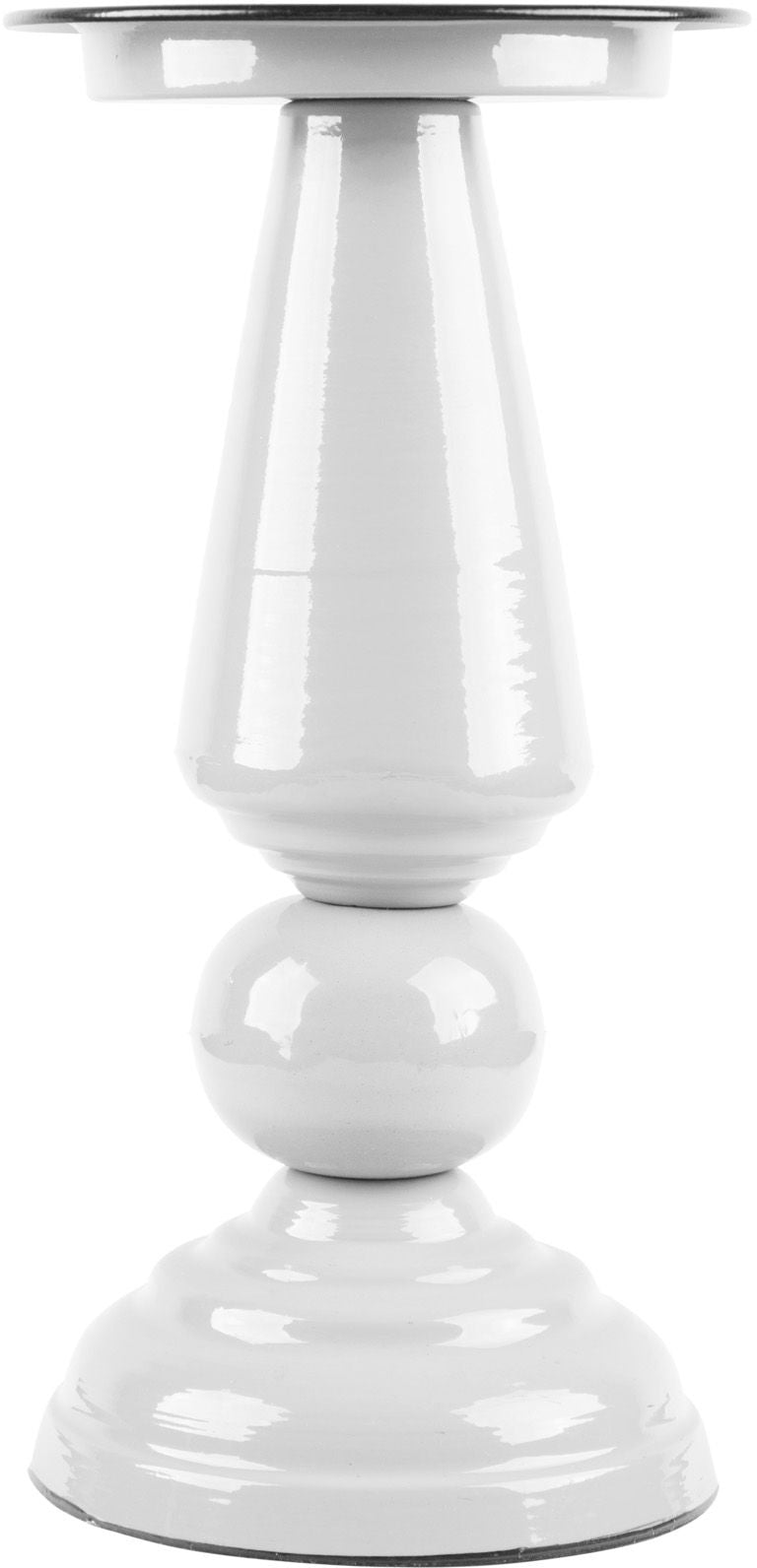8"H SMALL WHITE CANDLE HOLDER