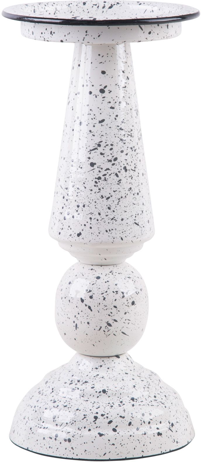 10"H SPECKLED WHITE CANDLE HOLDER
