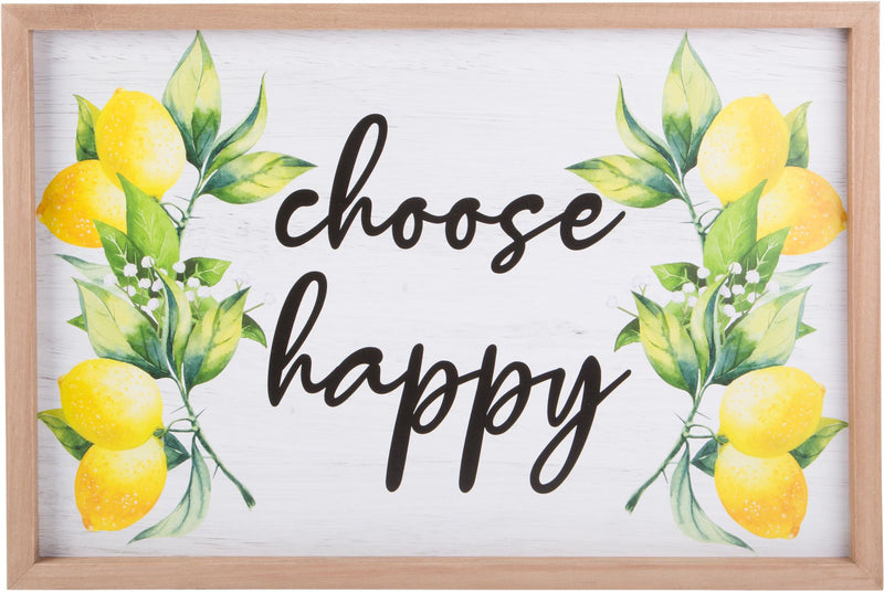 "CHOOSE HAPPY" LEMONS SIGN/WALL DECOR