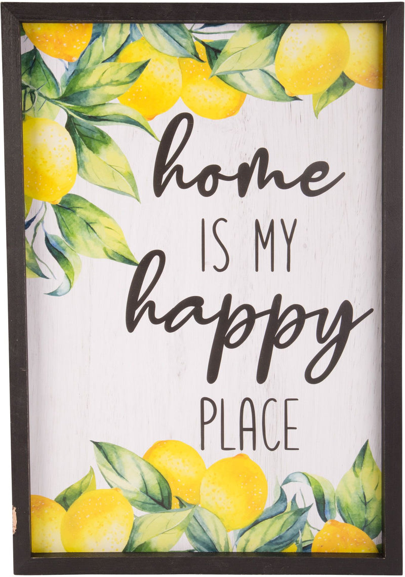 "HOME IS MY HAPPY PLACE" LEMONS SIGN/WALL DECOR