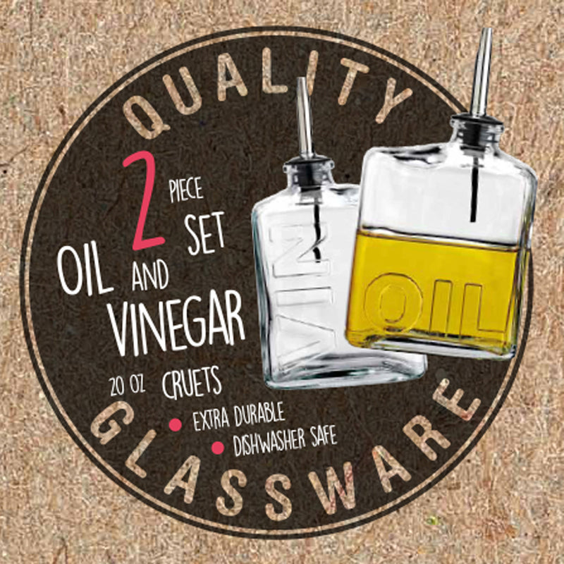 EAT COLLECTION S/2 20OZ OIL & VINEGAR BOTTLES