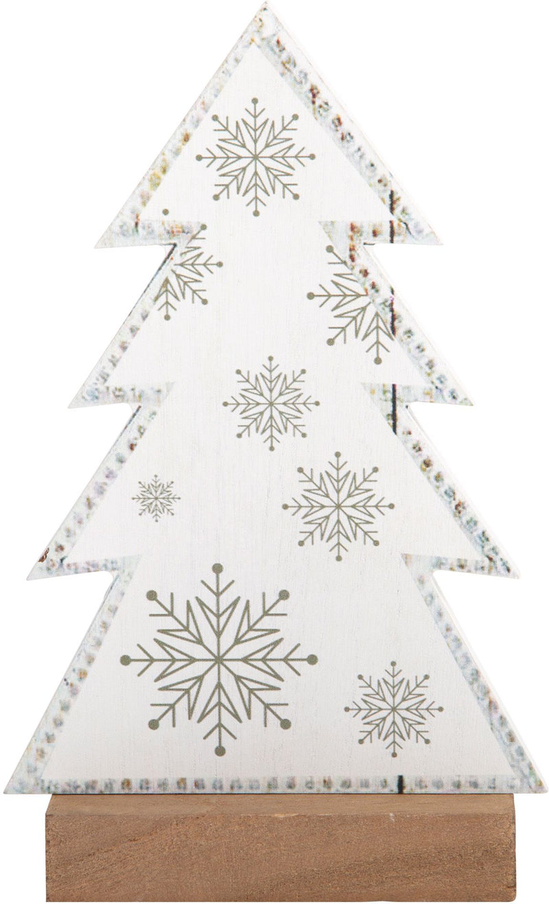 12"H WHITE XMAS TREE WITH STAND