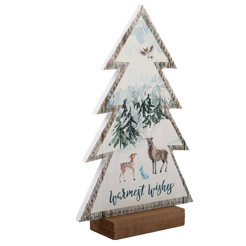 14"H WHITE XMAS TREE WITH STAND