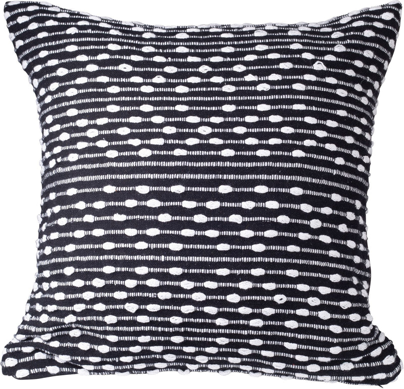 EVERYDAY 20"L BLACK AND WHITE WOVEN TEXTURE PILLOW