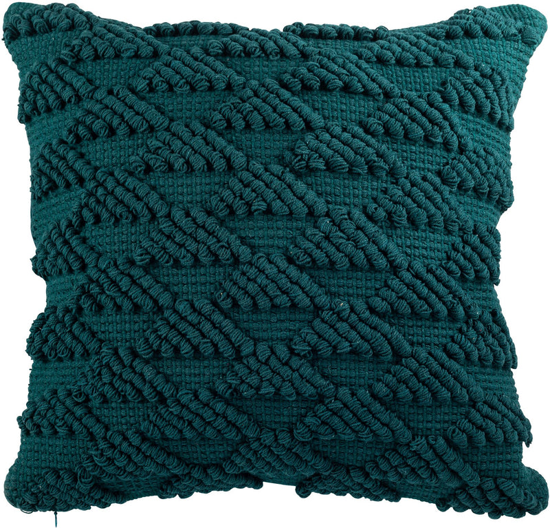 EVERYDAY 20"L DEEP TEAL WOVEN LOOP TRIANGLE PILLOW