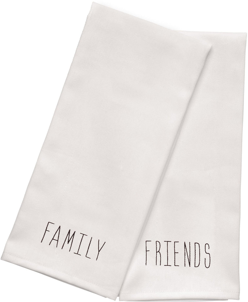 EVERYDAY 2 PK KITCHEN TOWEL TWILL "FAMILY AND FRIENDS