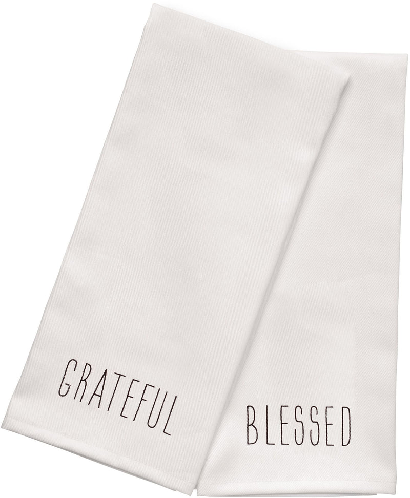 EVERUDAY 2 PK KITCHEN TOWEL TWILL "GRATEFUL AND BLESSED"