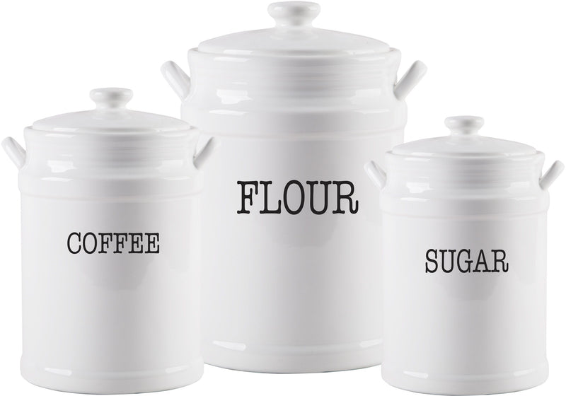 FIDDLE & FERN SET OF 3 PREP CANISTERS WITH HANDLES