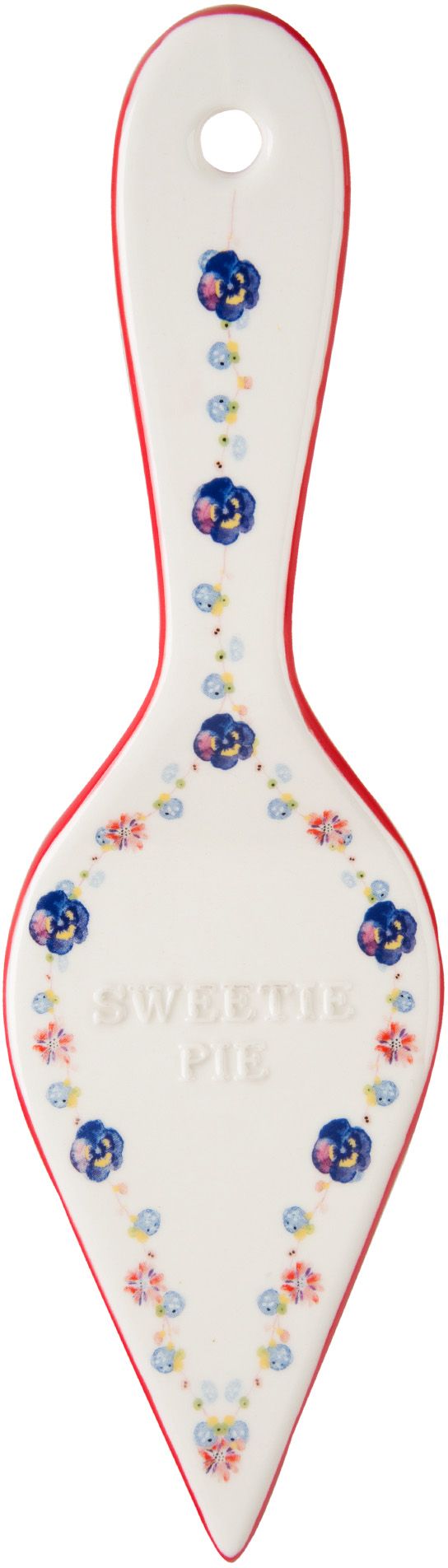 9.5"L CERAMIC PIE SERVER FLORAL COUNTRY