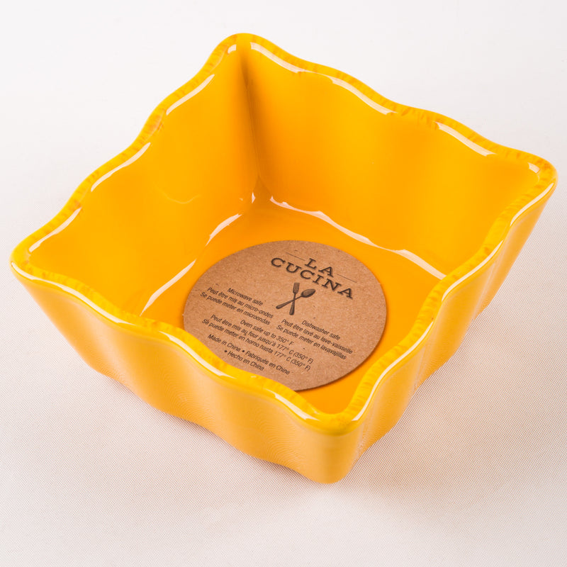 8 OZ YELLOW ANTIQUE SQUARE RAMEKIN