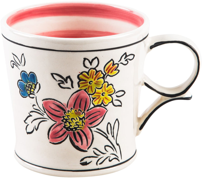 FOUR ASSORTED FLORAL MUG PINK/WHITE