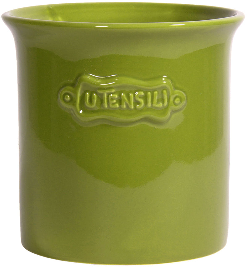 BRIGHTS LIME GREEN ROUND 7.25"D UTENSIL CROCK
