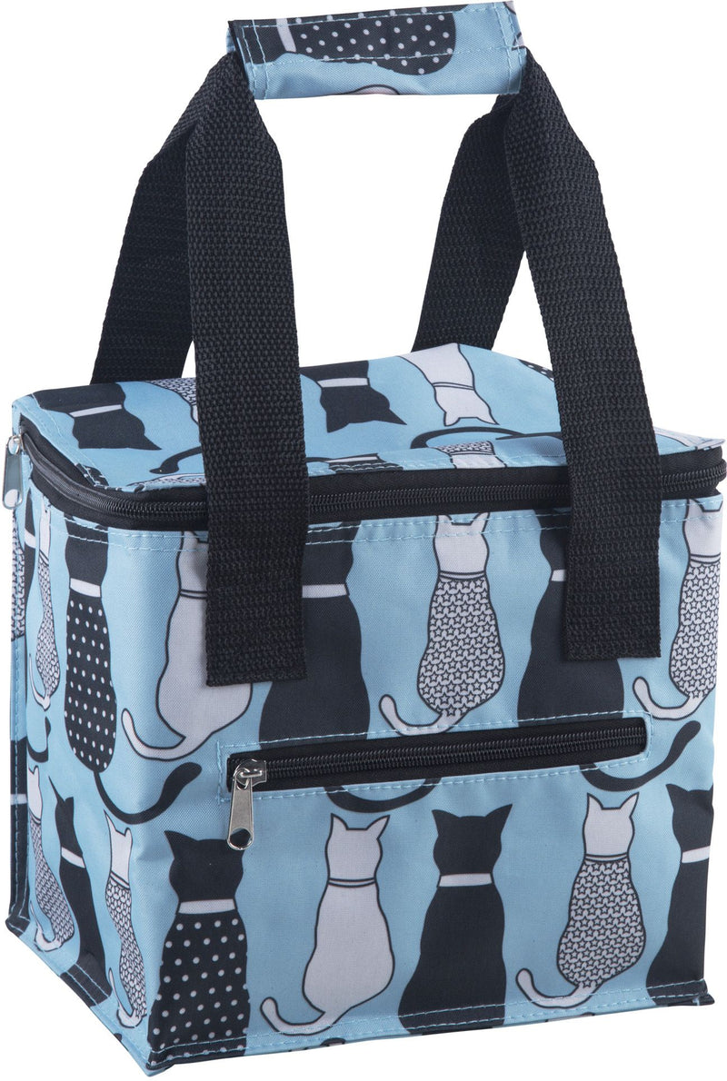 BLACK & WHITE CATS INSULATED SQUARE LUNCH TOTE