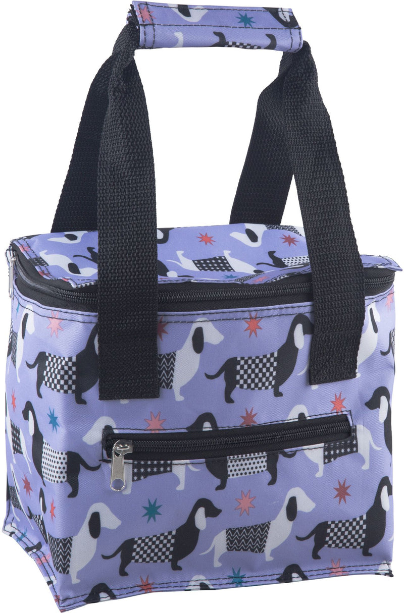 BLACK & WHITE DACHSUNDS INSULATED SQUARE LUNCH TOTE
