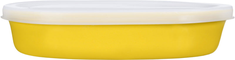 STORAGE ESSENTIALS OVAL YELLOW 12 OZ BAKER WITH LID