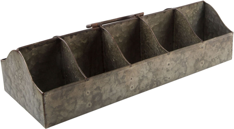 20"L 10-SECTION GALVANIZED CADDY WITH HANDLE
