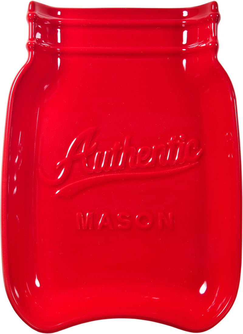 MASON JAR SPOON REST RED