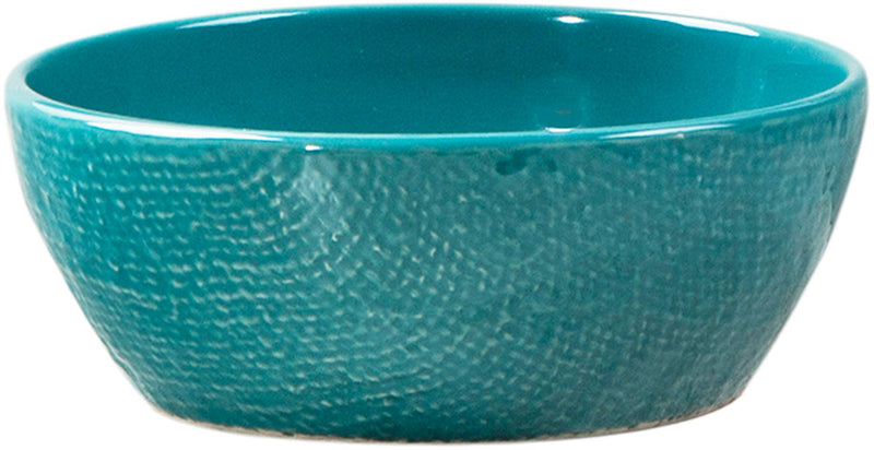 6.75"D BURLAP COLLECTION AQUA SOUP/CEREAL BOWL