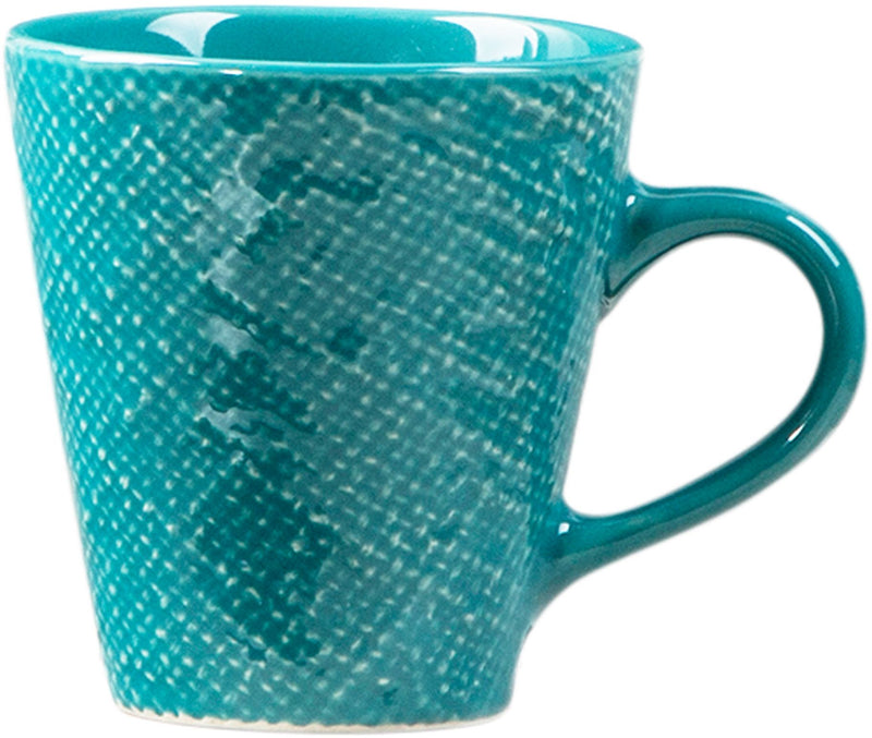 13 OZ BURLAP COLLECTION AQUA MUG