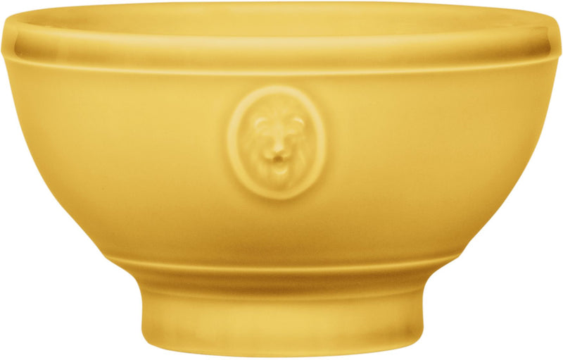 LIGHT YELLOW LIONS HEAD MEDALLION CEREAL BOWL