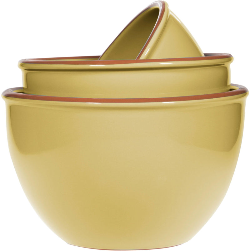 SET OF 3 TERRACOTTA YELLOW MIXING BOWLS-mysimpleabode