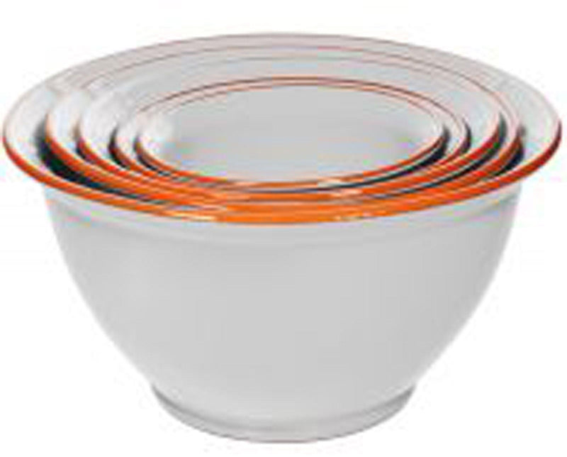 SET OF 5 TERRACOTTA WHITE MIXING BOWLS-mysimpleabode