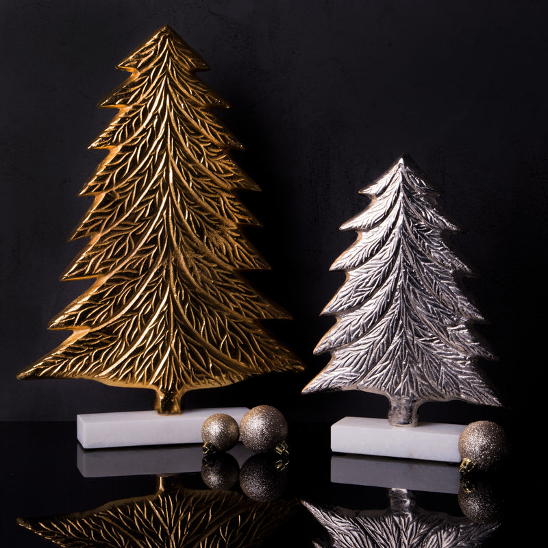 12" H SMALL GOLD CHRISTMAS TREE MARBLE