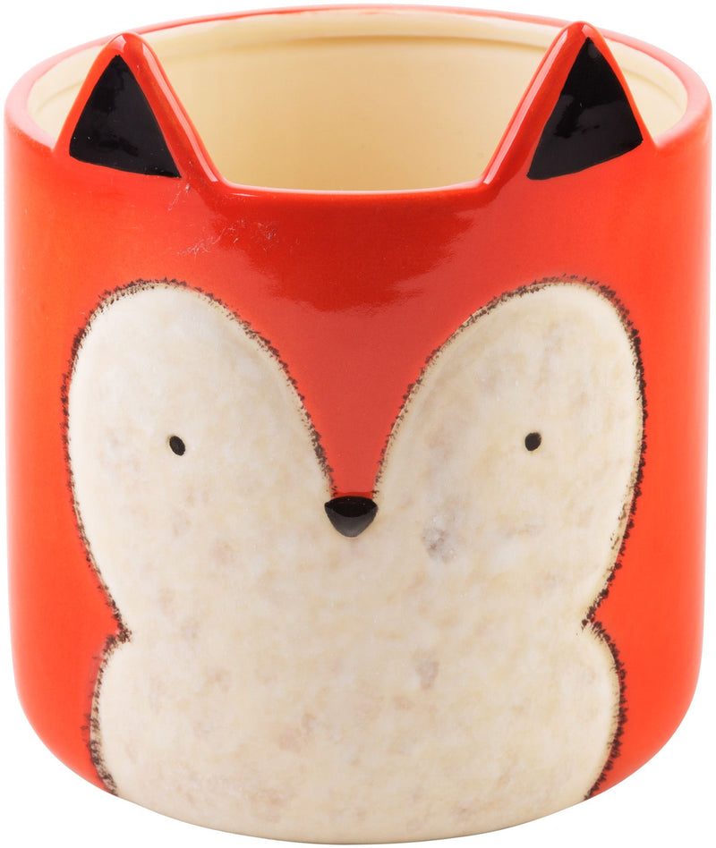 7" H FOX UTENSIL CROCK WITH EARS