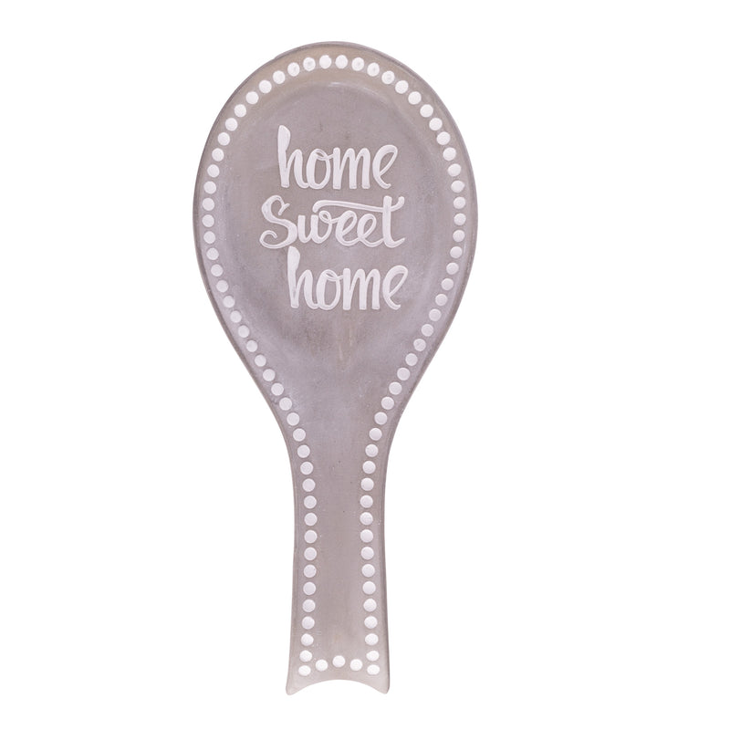 11.5"L SPOON REST 'HOME SWEET HOME' WITH DOTS DESIGN