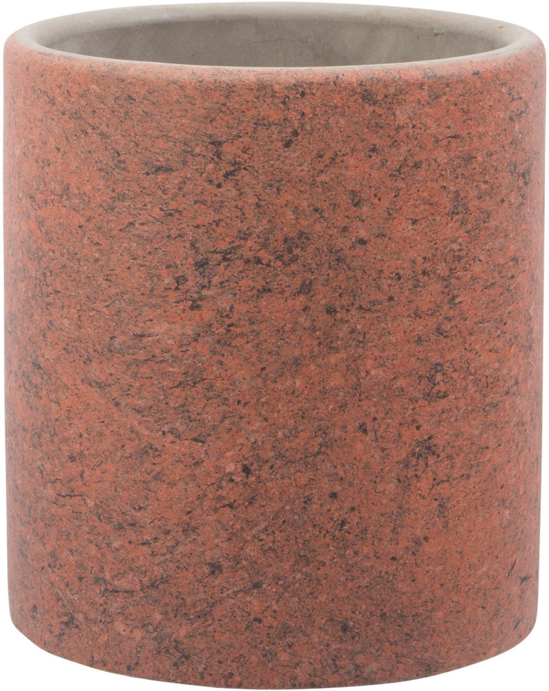 7"H BRICK RED AND BLACK GRANITE FINISH UTENSIL CROCK