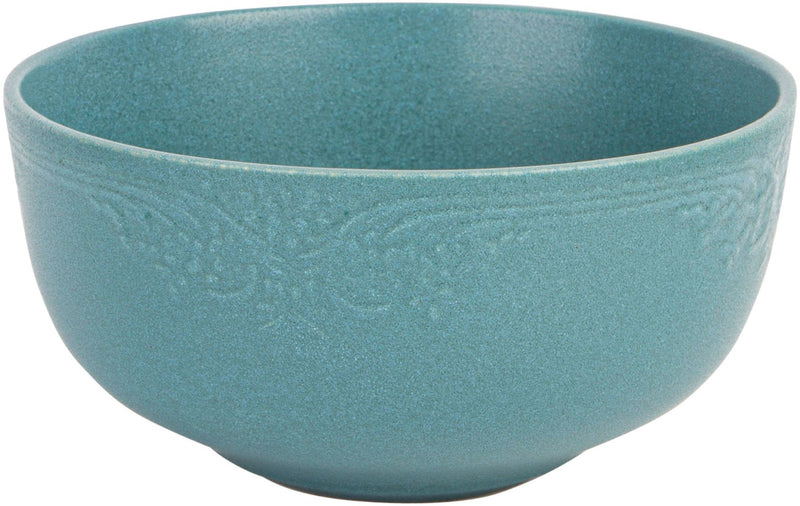 6"D ROUND BLUE FINISH BATALHA EMBOSSED SOUP/CEREAL BOWL