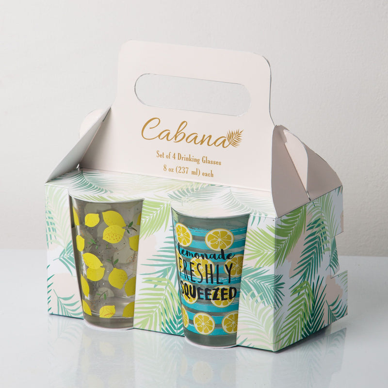 CABANA "LEMON" S/4 7OZ JUICE GLASSES